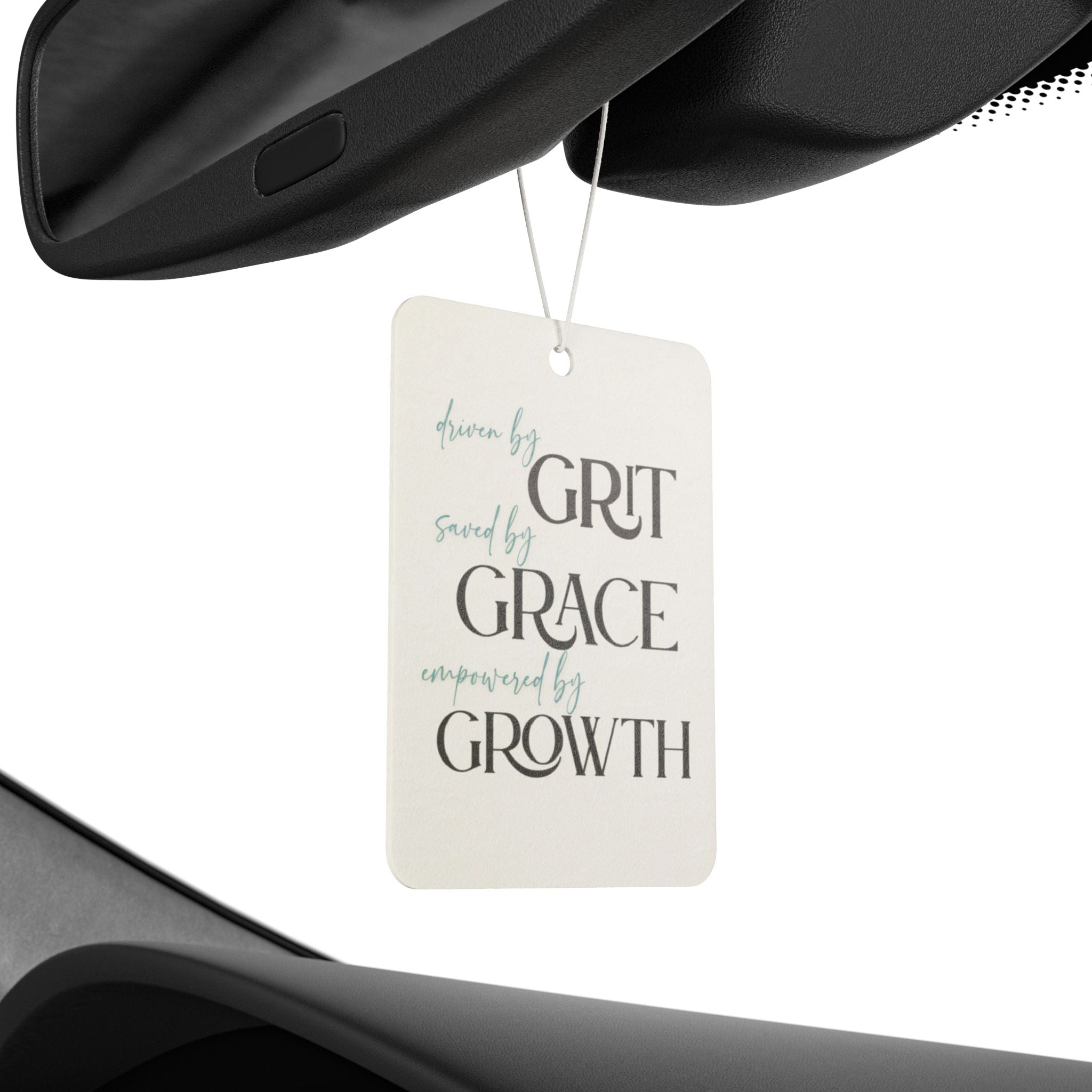 Car Air Freshener  'Grit, Grace, Growth' Inspirational Hanging Scent