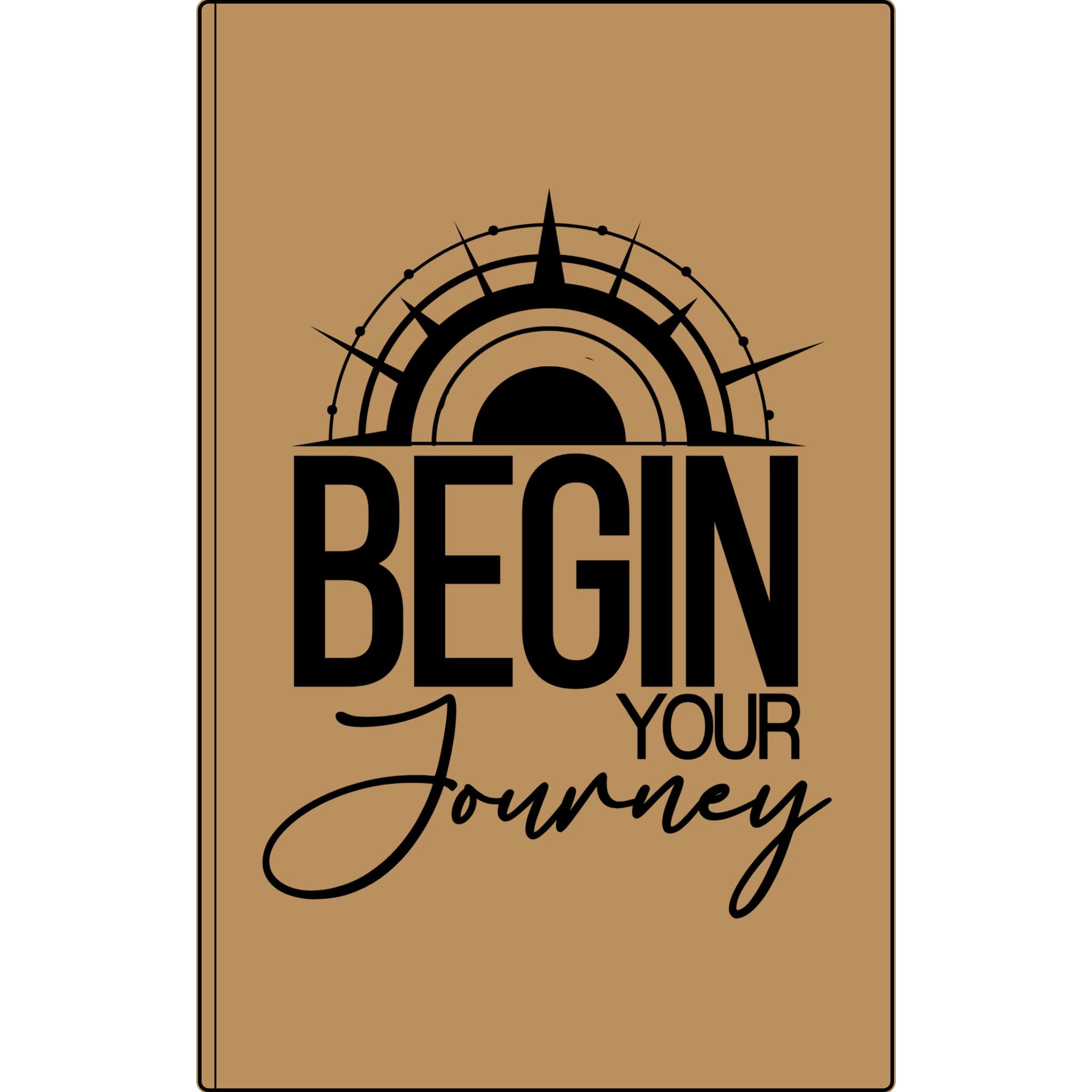Vegan Leather Journal — "Begin Your Journey" Engraved Notebook