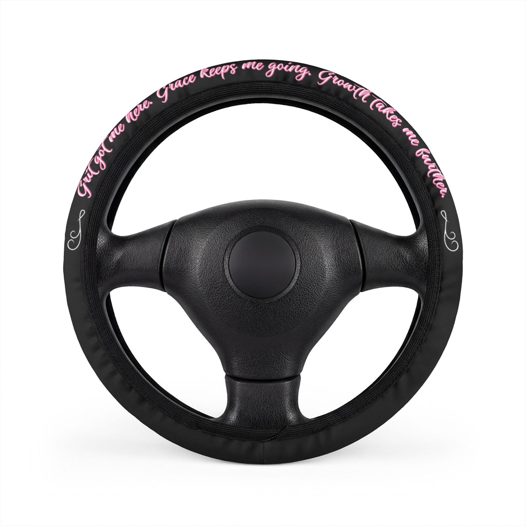 Grit. Grace. Growth. Steering Wheel Cover | Inspirational Car Accessory