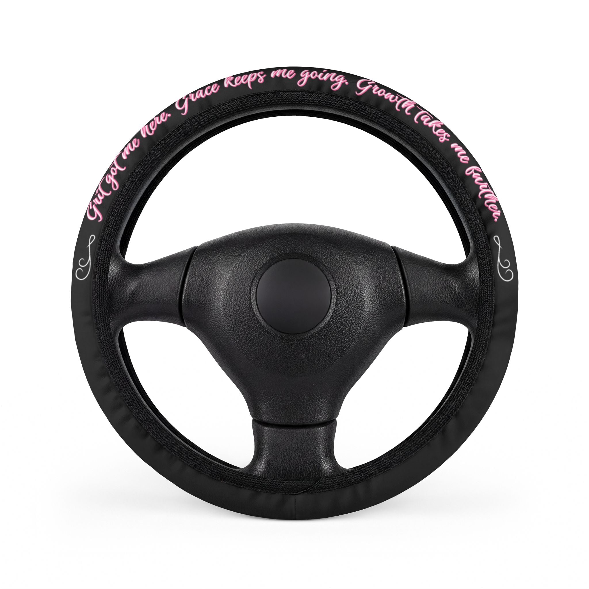 Grit. Grace. Growth. Steering Wheel Cover | Inspirational Car Accessory