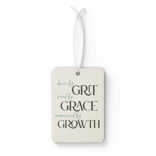 Car Air Freshener  'Grit, Grace, Growth' Inspirational Hanging Scent