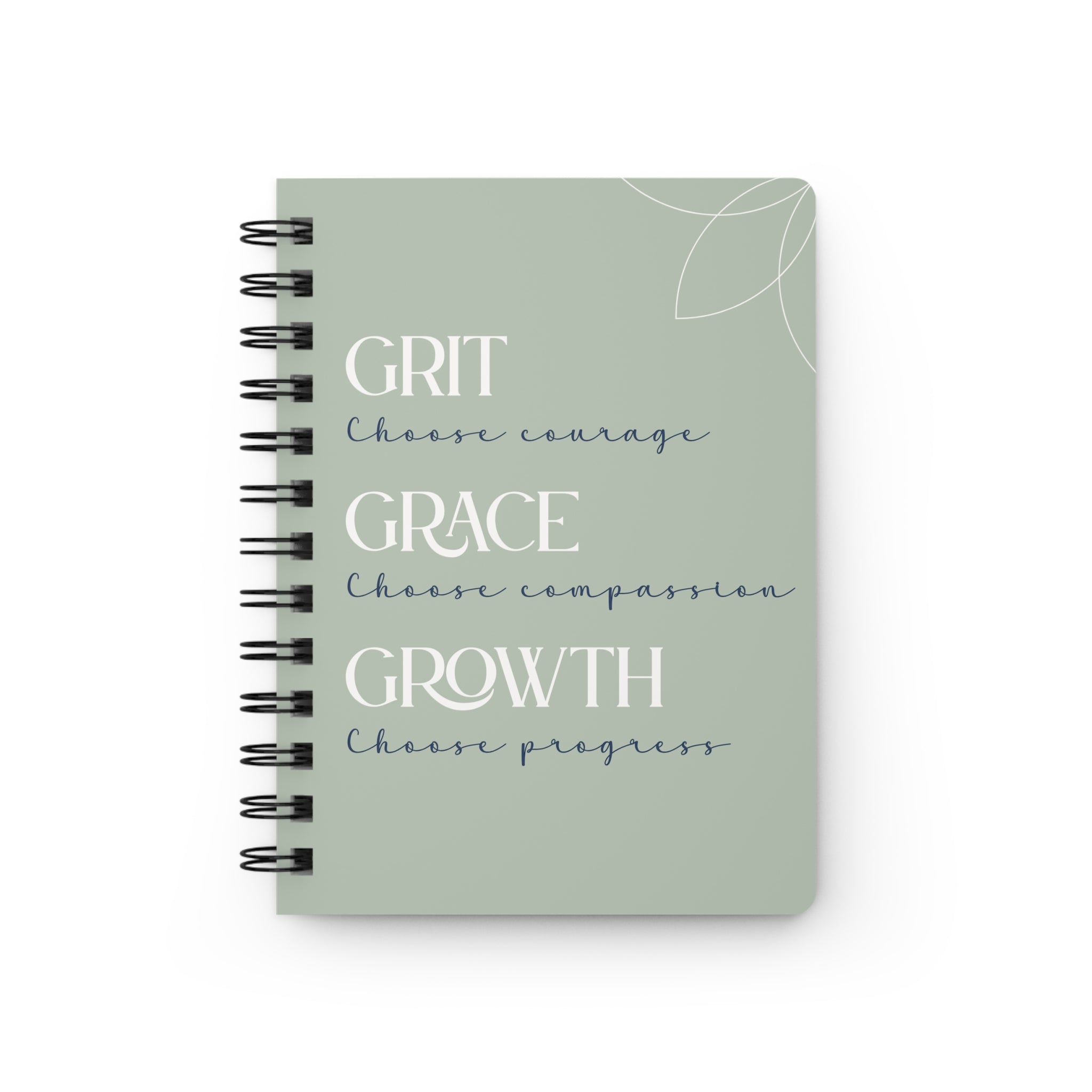 Grit Grace Growth Spiral Notebook – Inspirational Journal for Goals & Growth