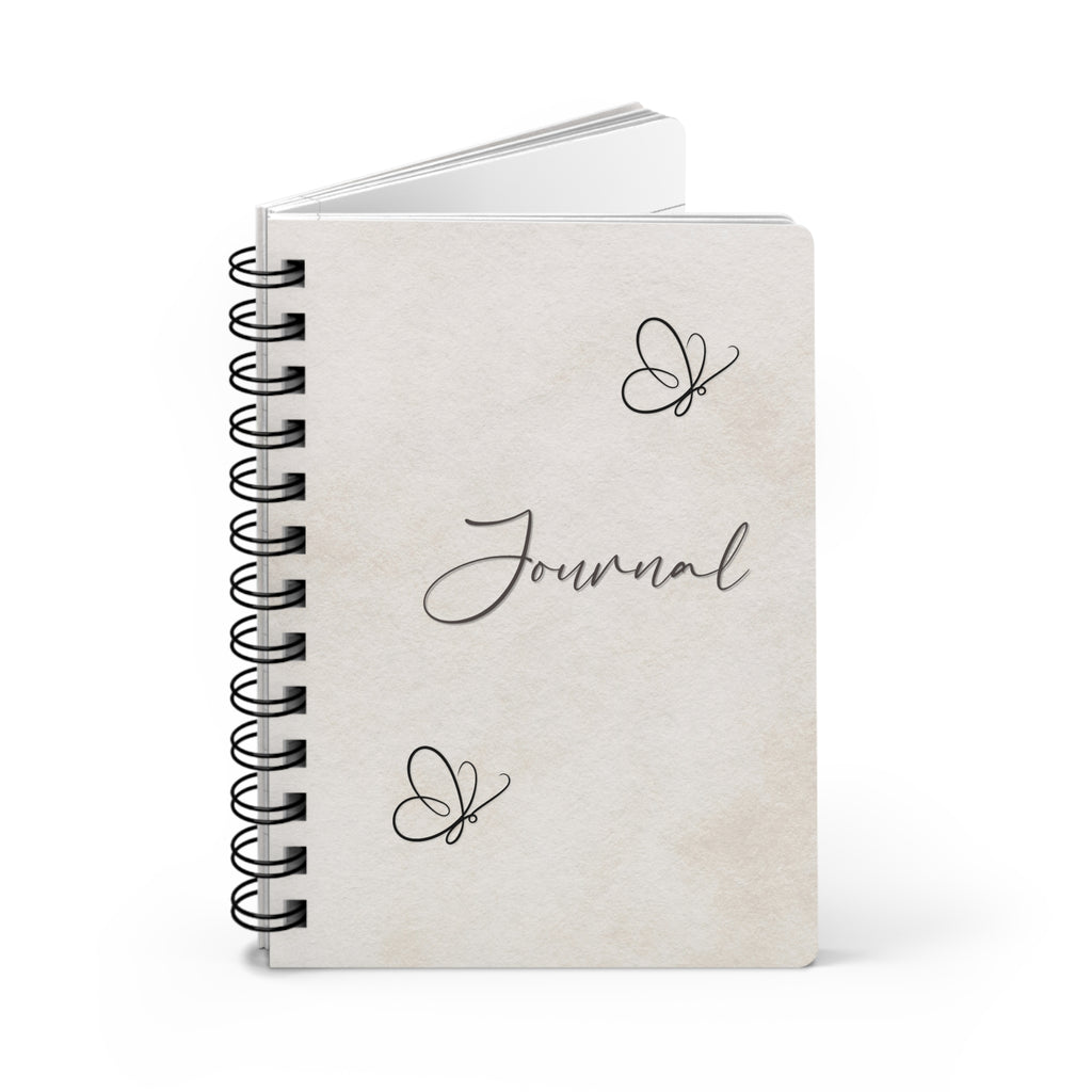 Butterfly Script Journal — Spiral-Bound Notebook with Elegant Handwritten Cover