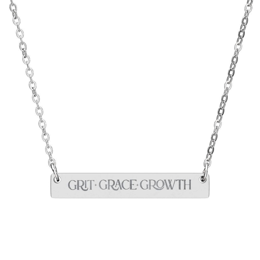 Engraved Horizontal Bar Necklace — Grit Grace Growth