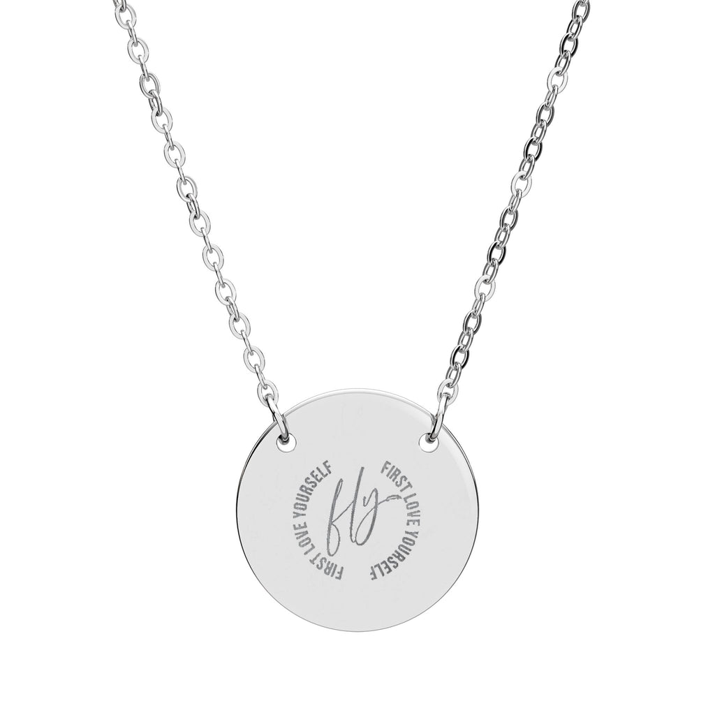 Engraved Circle Necklace "Begin Your Journey" – Inspirational Pendant Necklace