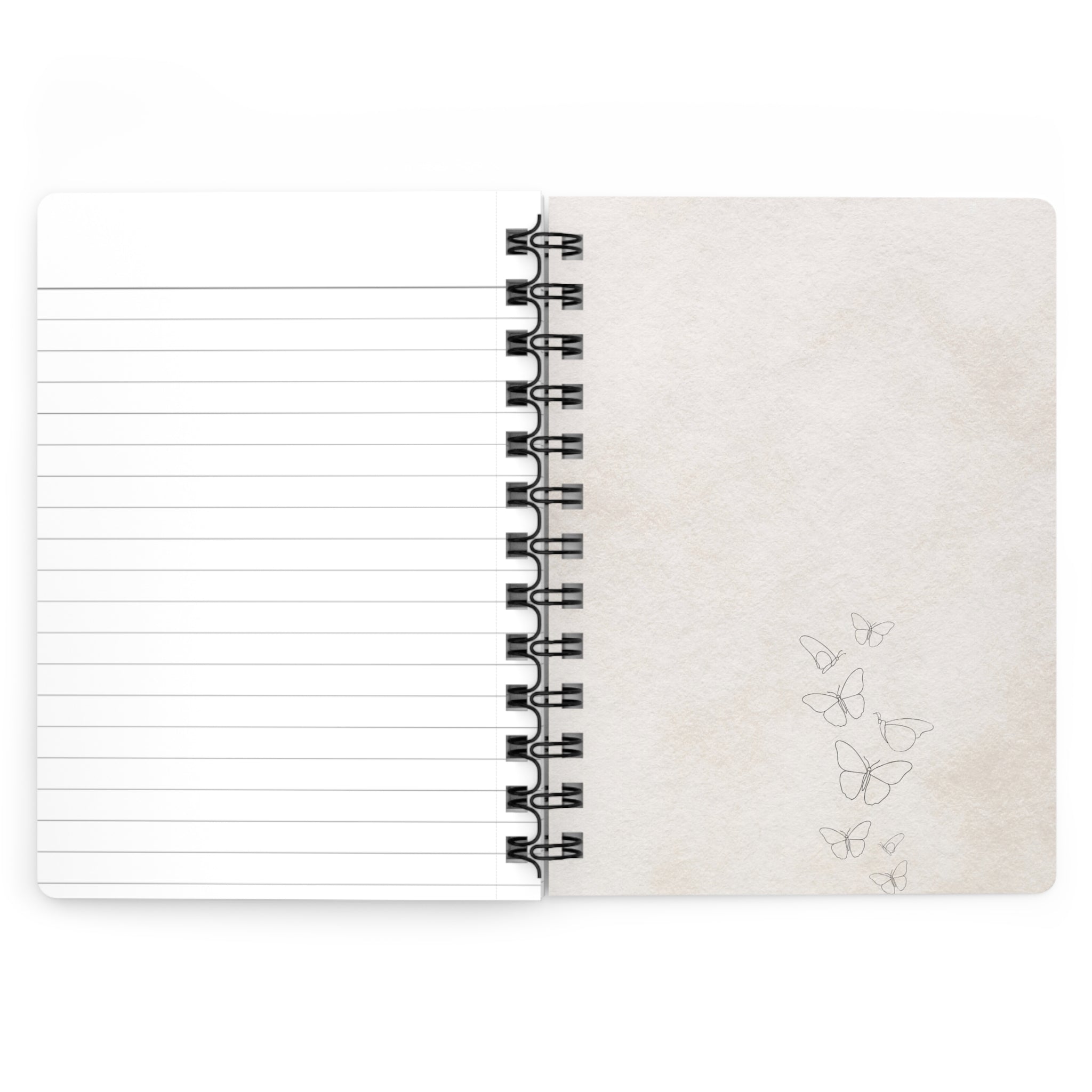 Butterfly Script Journal — Spiral-Bound Notebook with Elegant Handwritten Cover