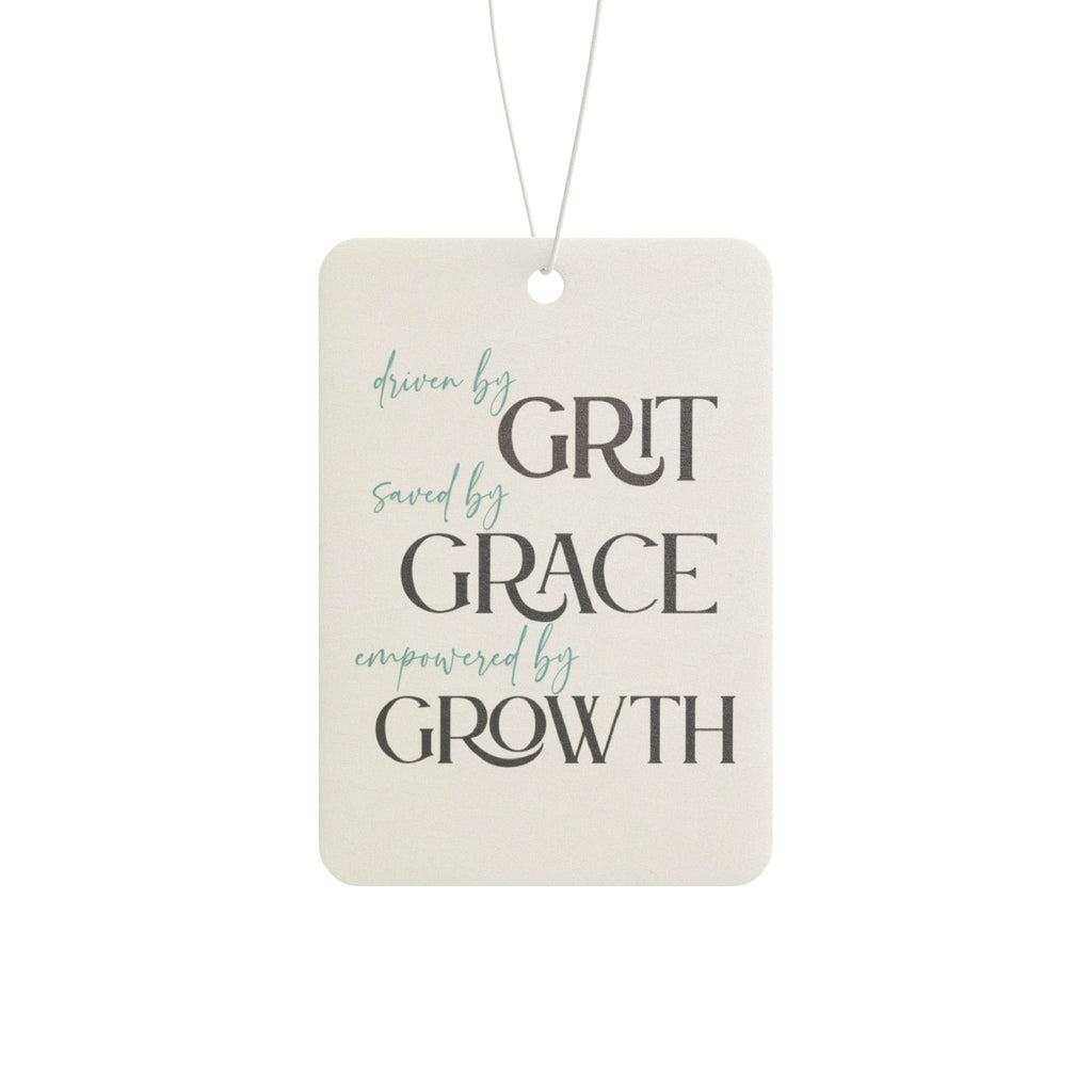Car Air Freshener  'Grit, Grace, Growth' Inspirational Hanging Scent