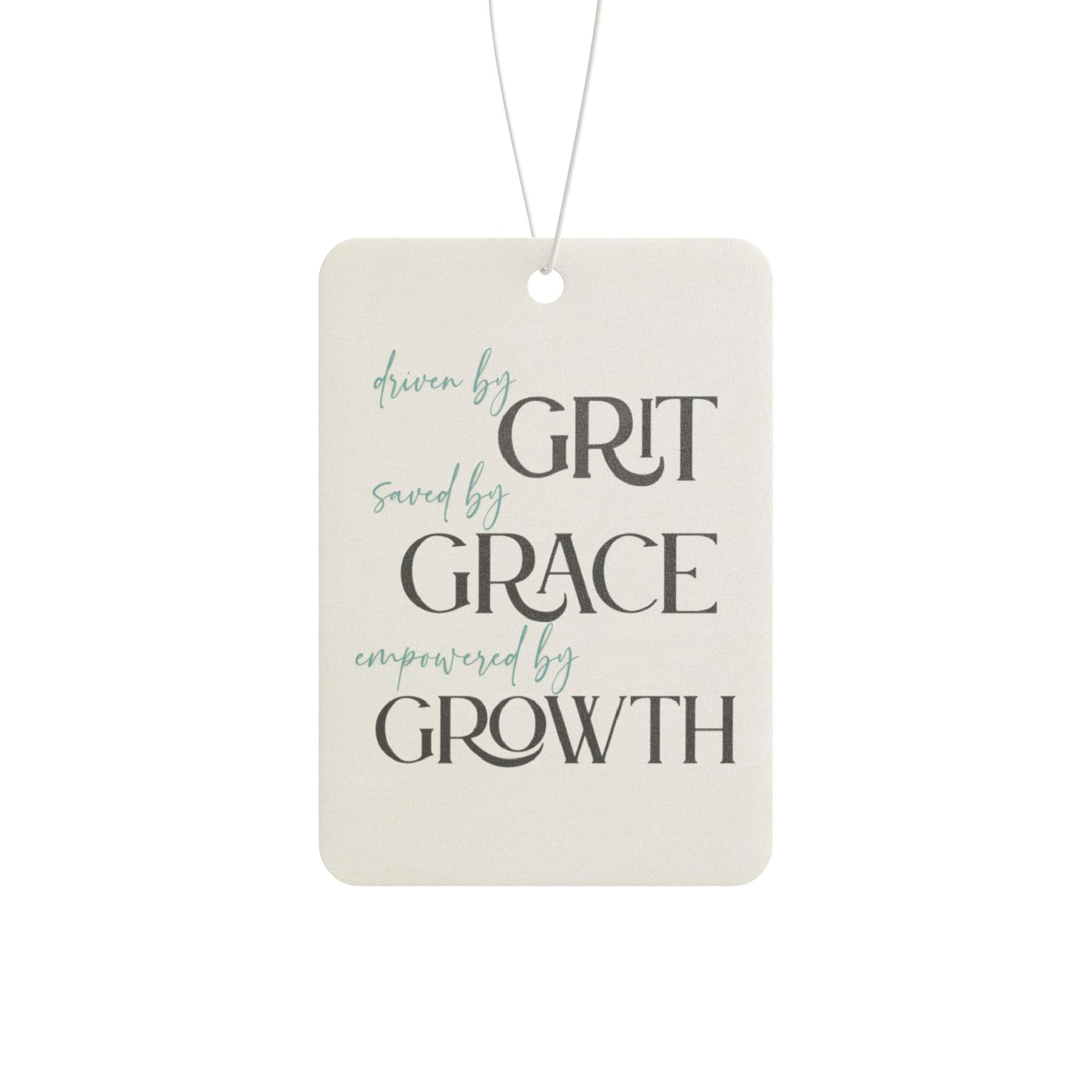Car Air Freshener  'Grit, Grace, Growth' Inspirational Hanging Scent