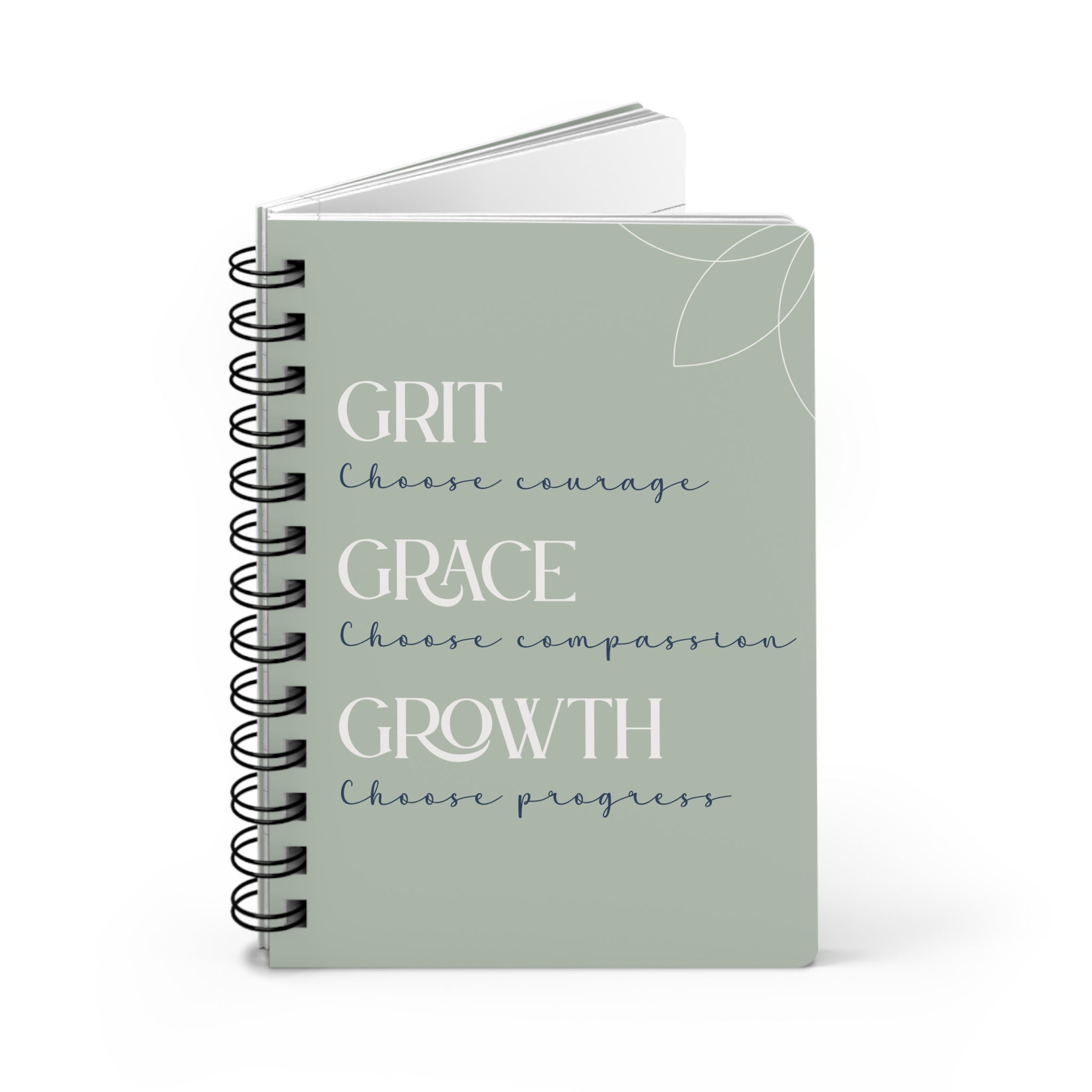 Grit Grace Growth Spiral Notebook – Inspirational Journal for Goals & Growth