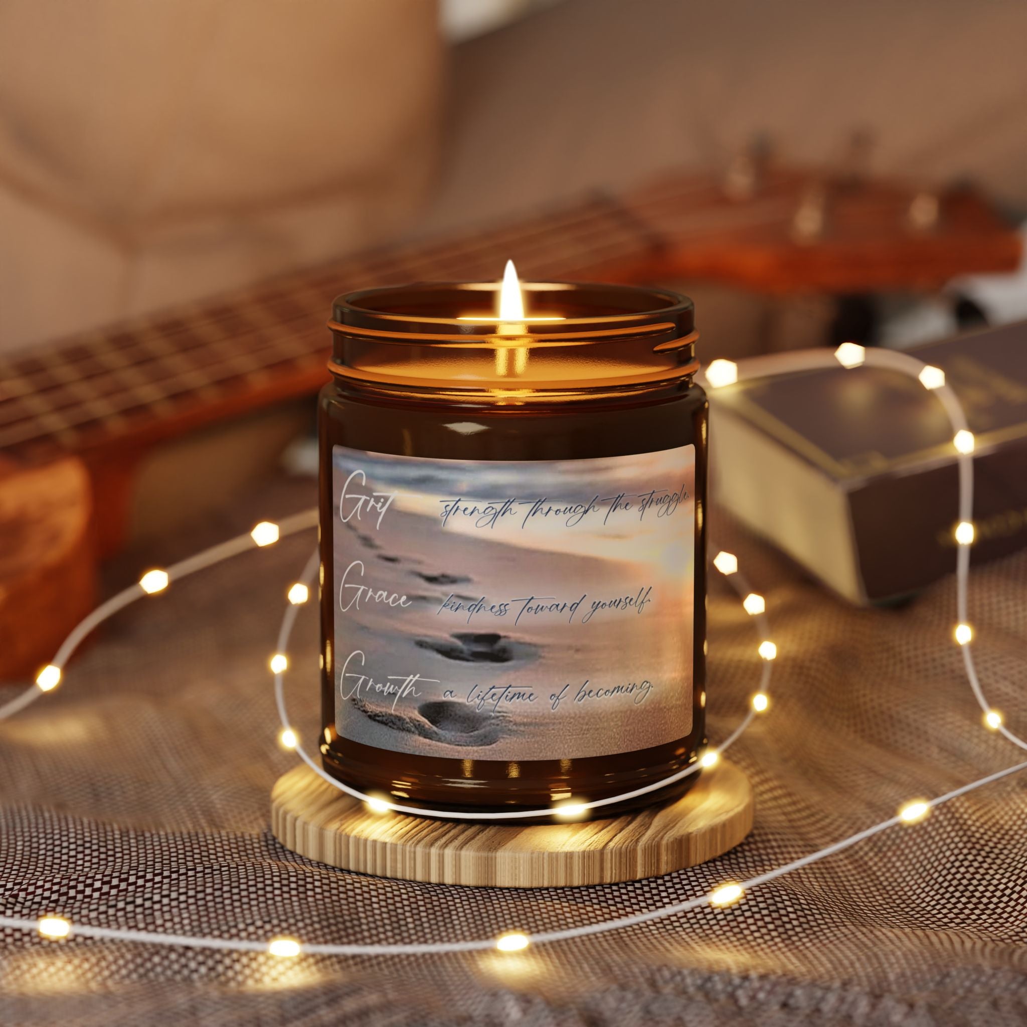 Coastal Calm Soy Candle — Amber Jar Aromatherapy