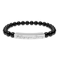 Engraved "Begin Your Journey" Natural Stone Bead Bracelet
