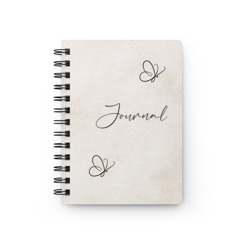 Butterfly Script Journal — Spiral-Bound Notebook with Elegant Handwritten Cover