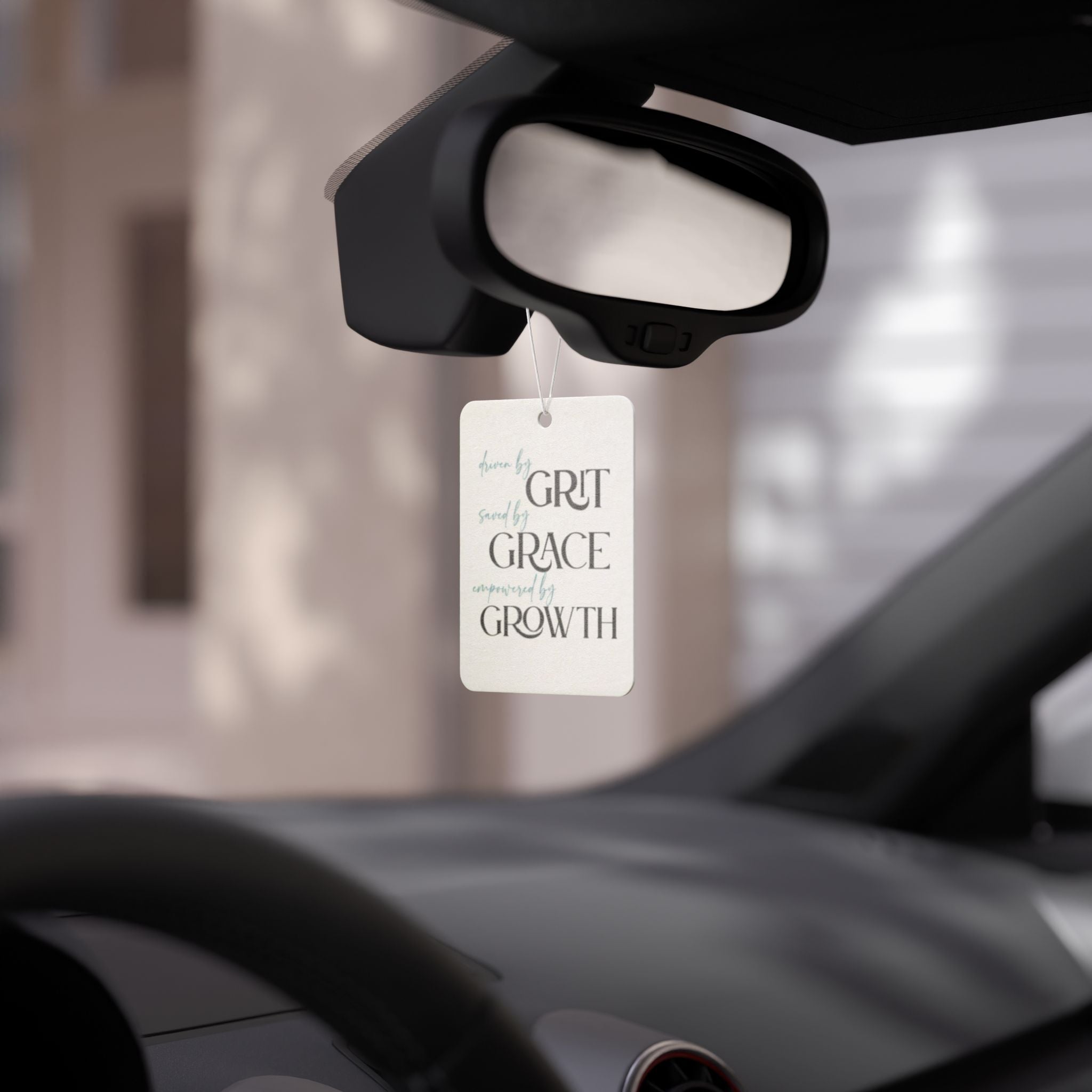 Car Air Freshener  'Grit, Grace, Growth' Inspirational Hanging Scent