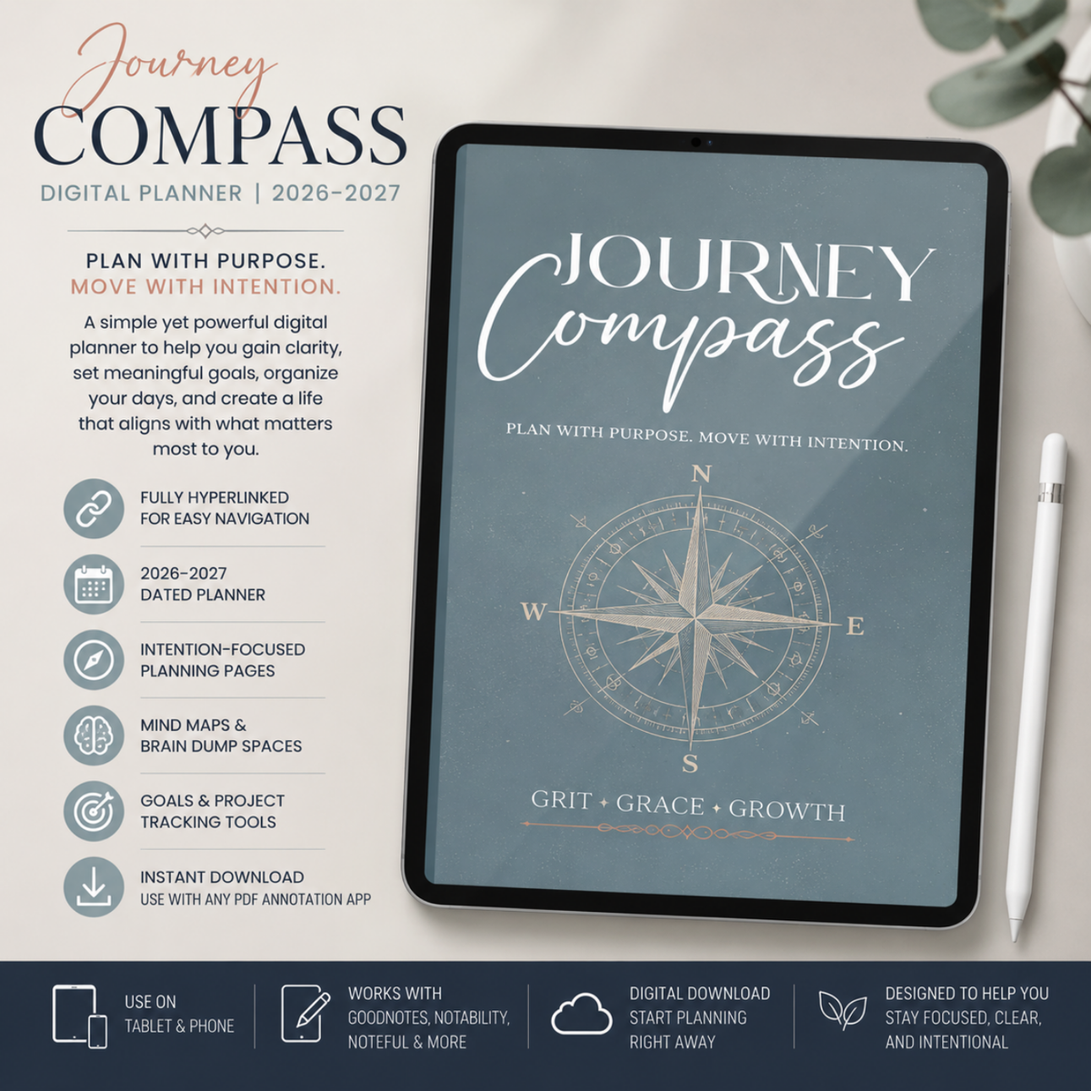 Journey Compass Digital Planner | 2026–2027