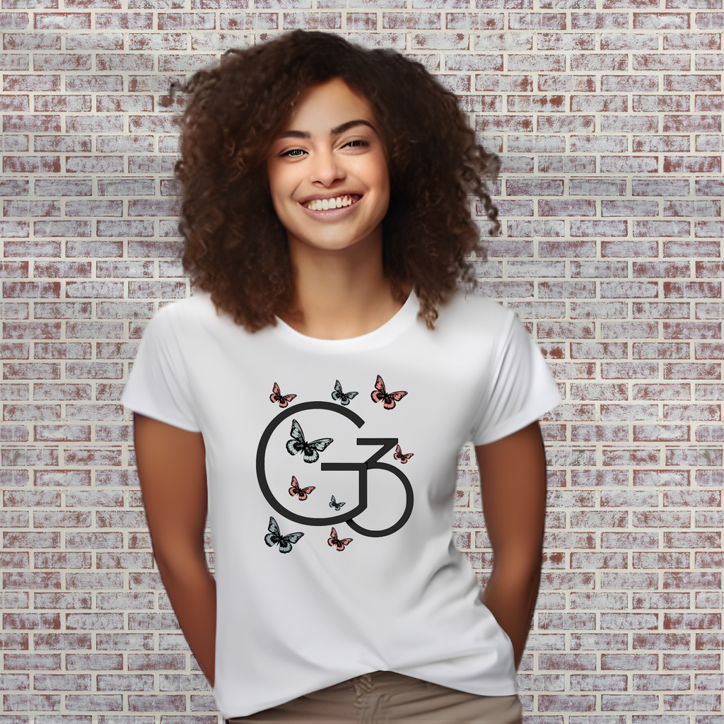 Butterfly G3 Logo Tee Floral Butterfly Graphic T-Shirt