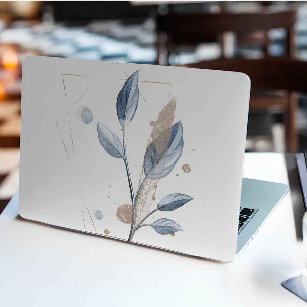 MacBook Case Aesthetic Blue Floral
