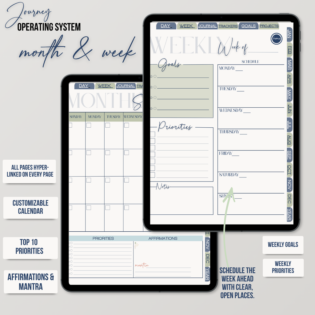 Journey OS Digital Planner | 2026–2027 Your plans. Your goals. Your growth. One place to hold it all.