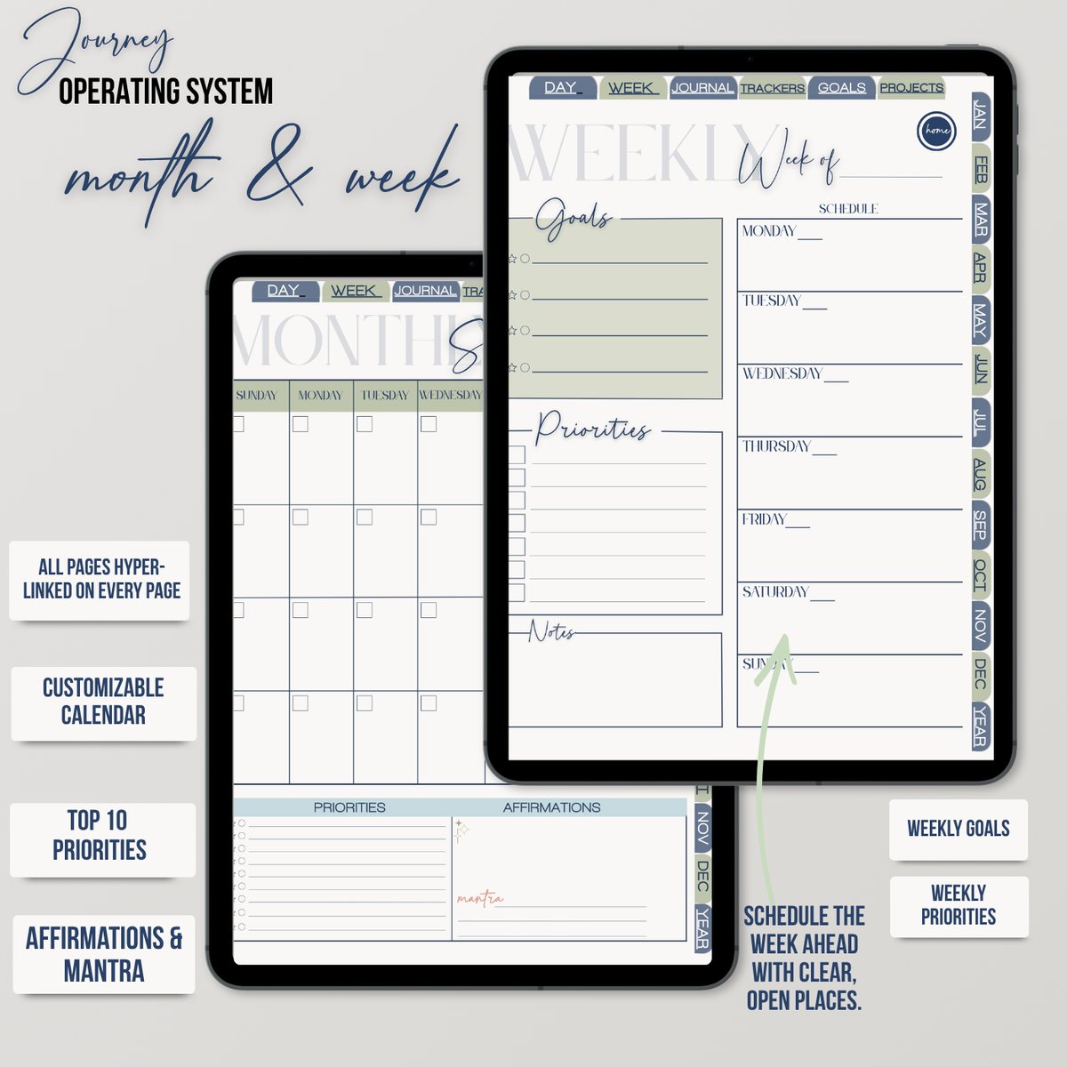 Journey OS Digital Planner | 2026–2027 Your plans. Your goals. Your growth. One place to hold it all.