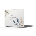 Personalized MacBook Case Aesthetic Denim Blue Floral
