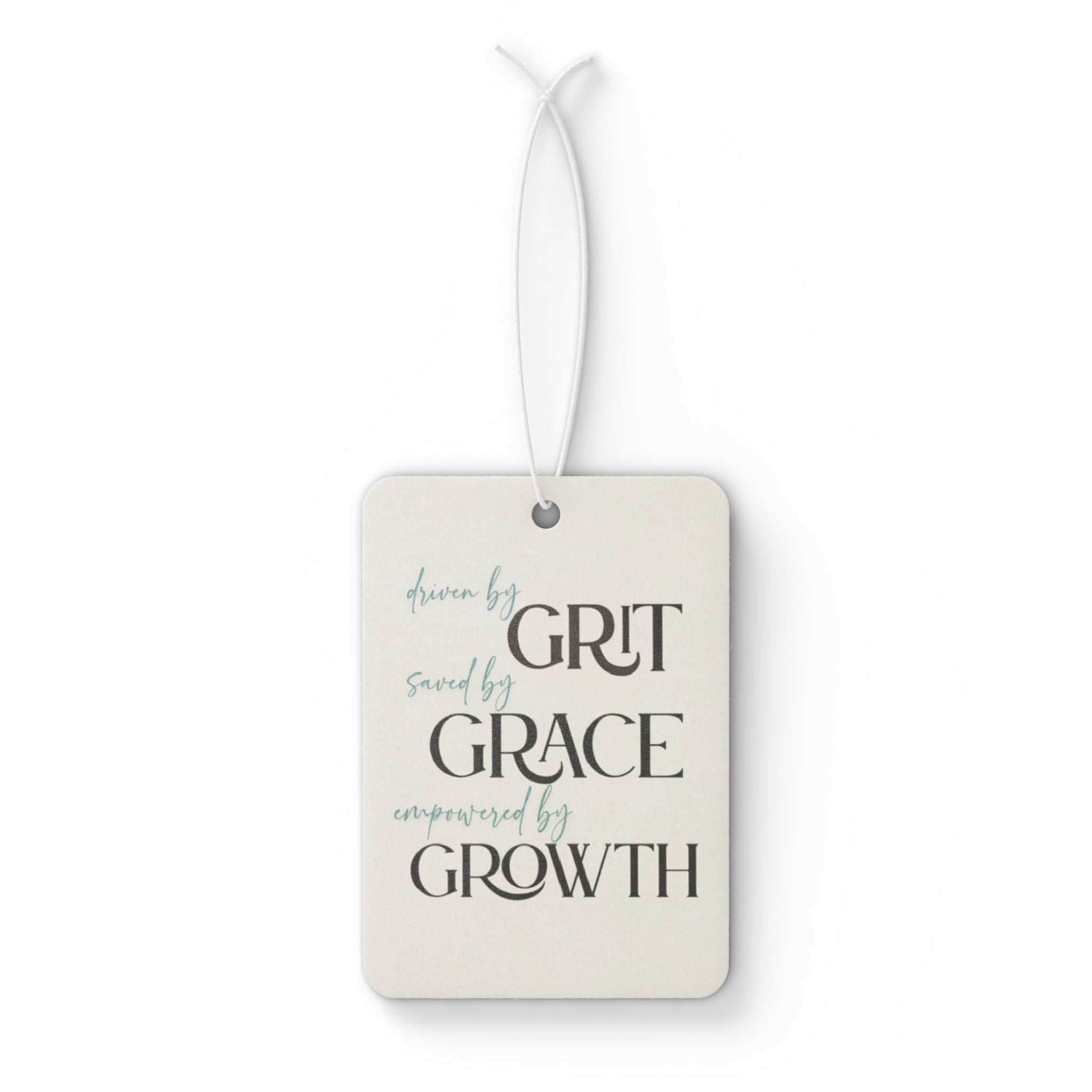 Car Air Freshener  'Grit, Grace, Growth' Inspirational Hanging Scent