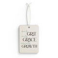 Car Air Freshener  'Grit, Grace, Growth' Inspirational Hanging Scent
