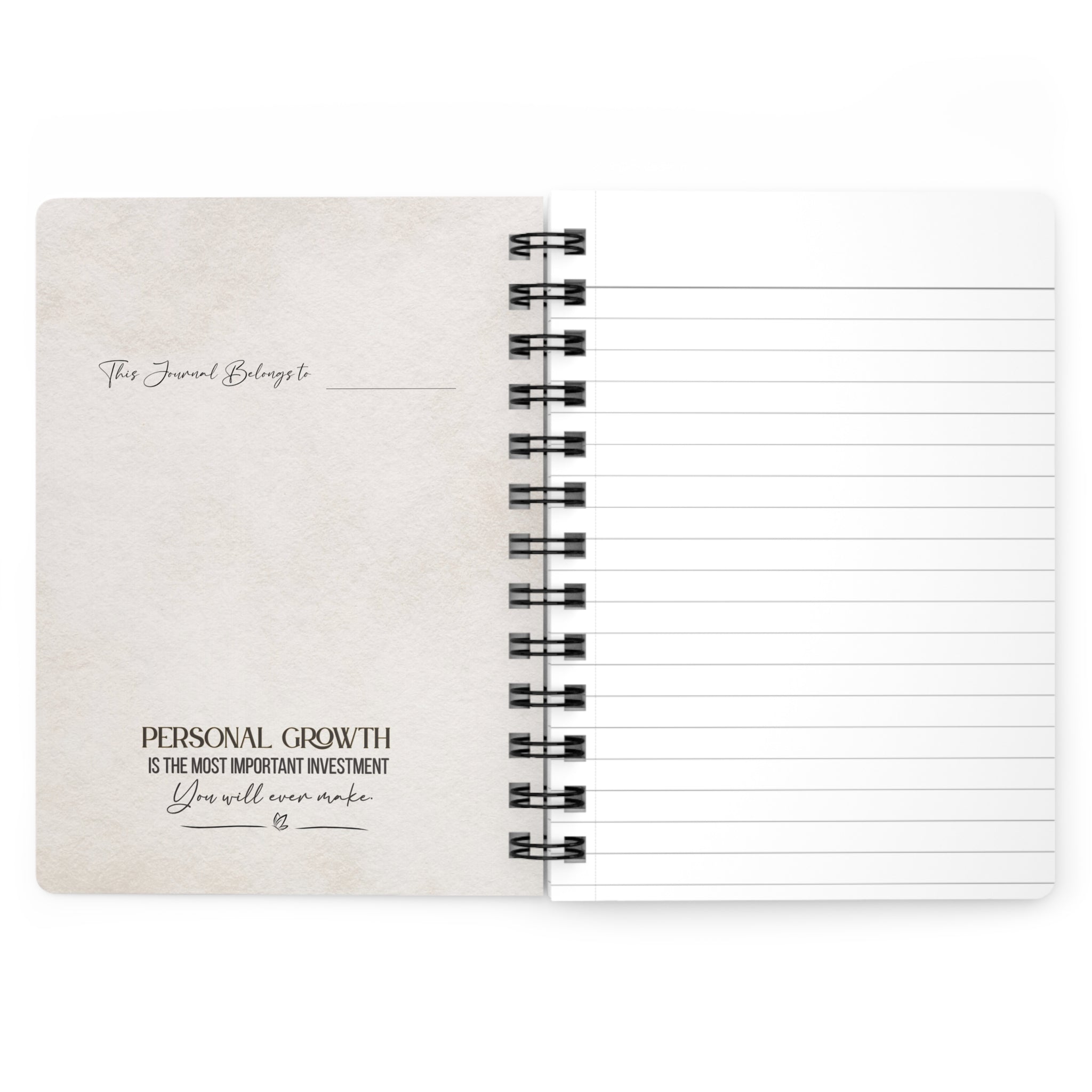 Butterfly Script Journal — Spiral-Bound Notebook with Elegant Handwritten Cover