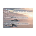 Satin Canvas Stretched - "Grit Grace Growth" Beach Footprints Wall Art